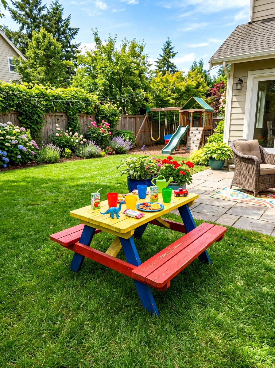 Kids Picnic Table - 30 picnic table patio ideas