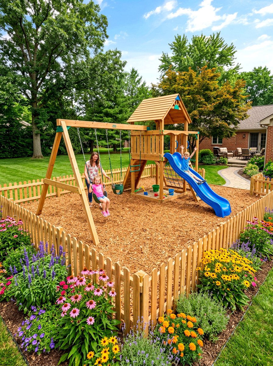 Kids Play Area - 30 backyard landscaping ideas