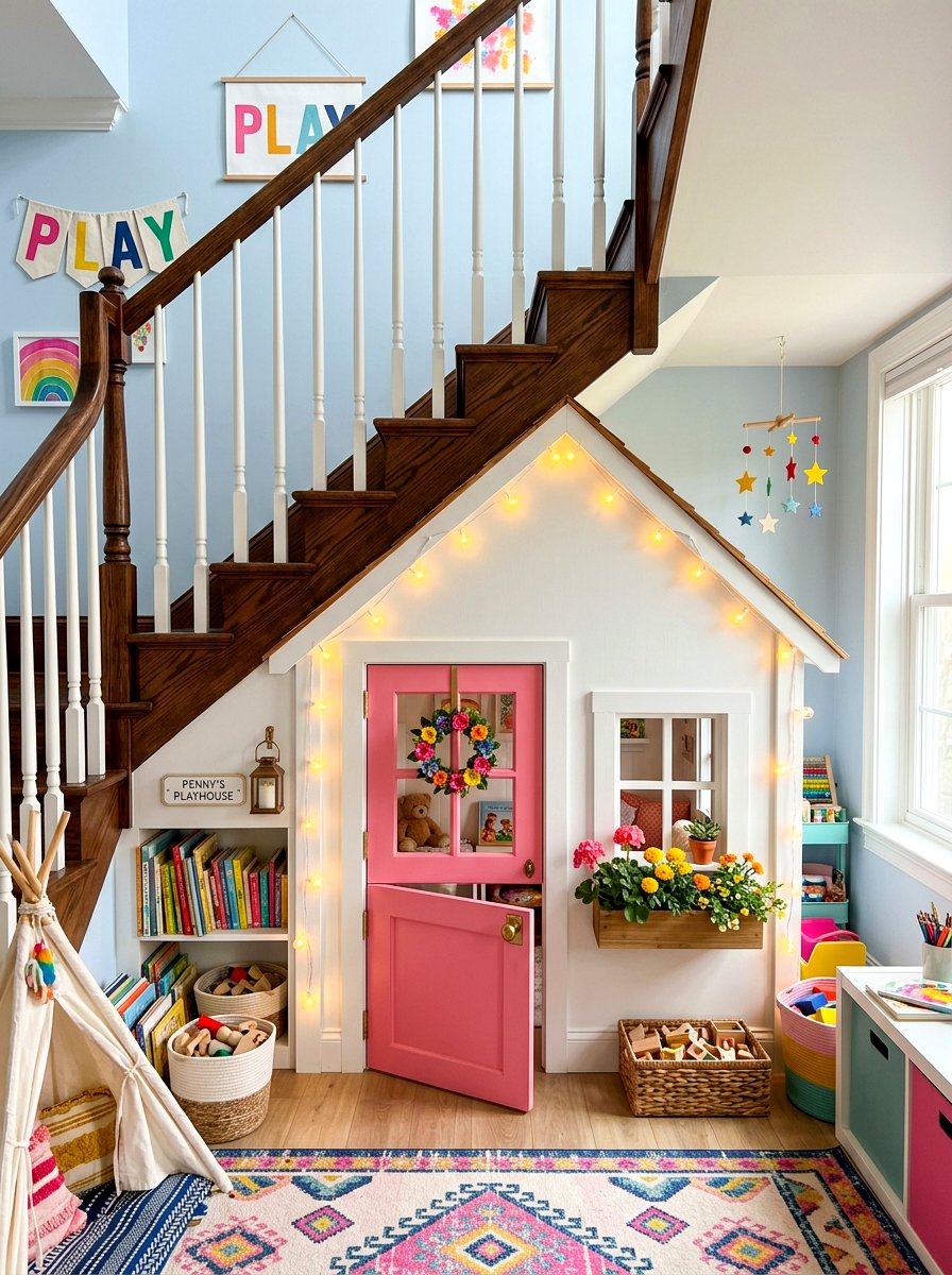 Kids Playhouse Under Stairs - 30 staircase nook ideas
