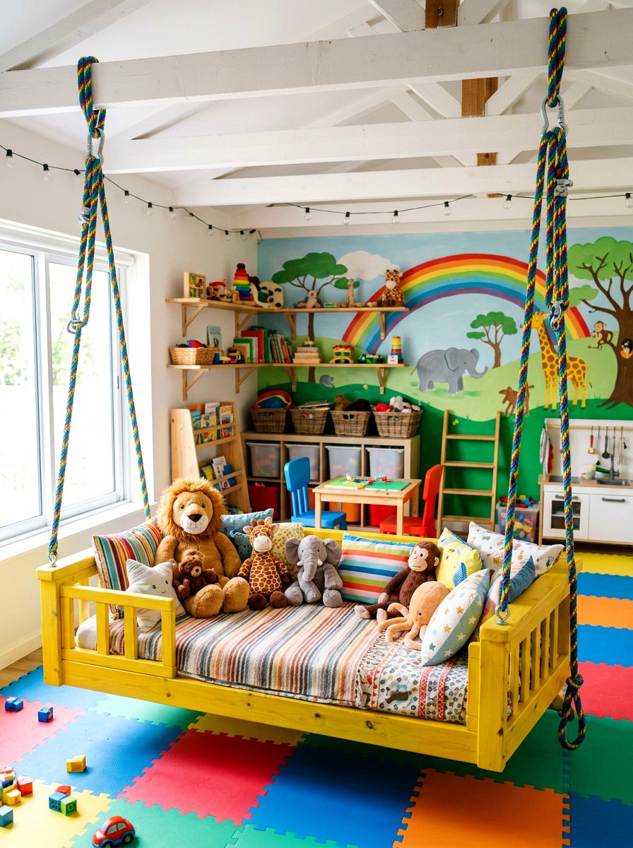 Kids Playroom Hanging Daybed - 30 hanging daybed ideas