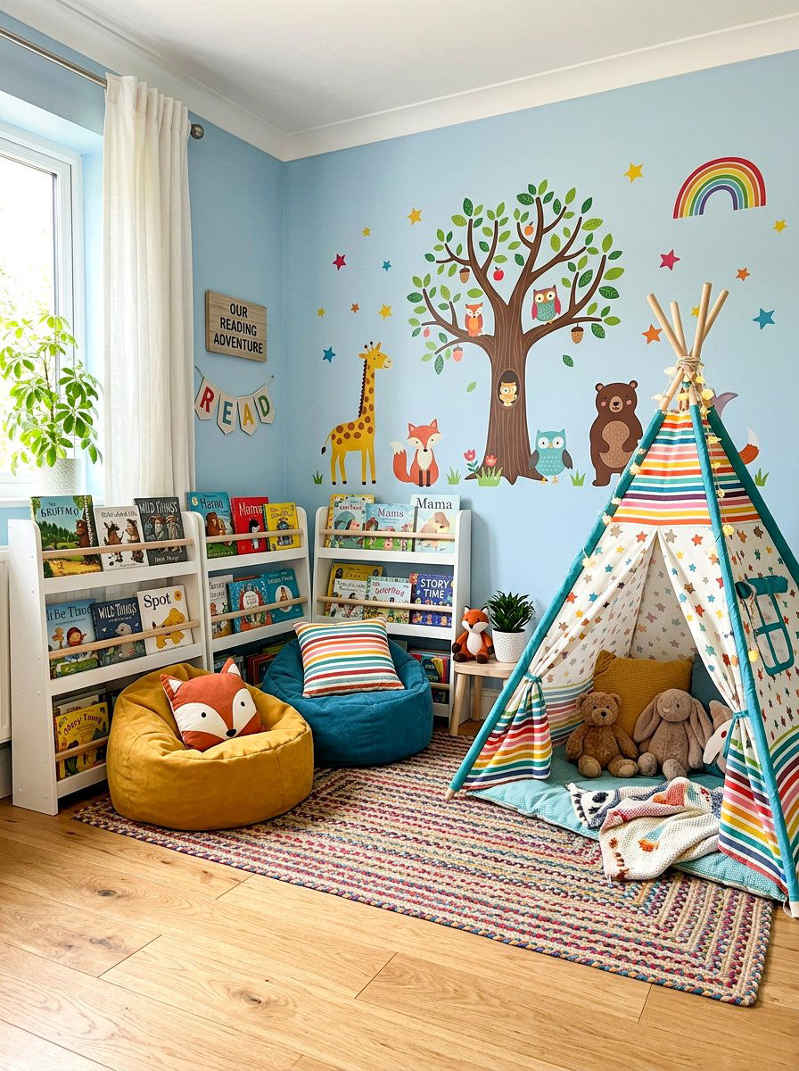 Kids Playroom Reading Corner - 30 book filled room ideas
