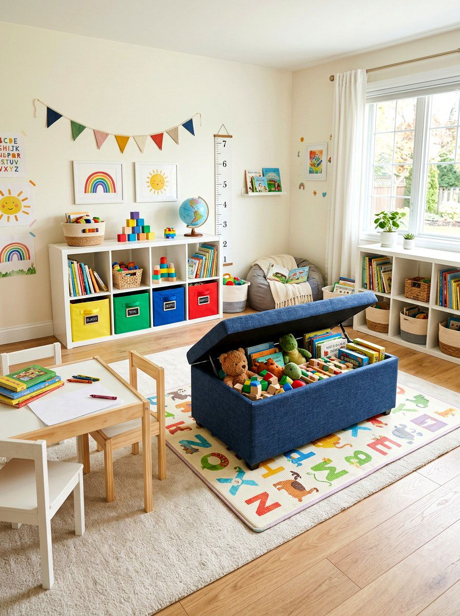 Kids Playroom Toy Ottoman - 30 ottoman styling ideas
