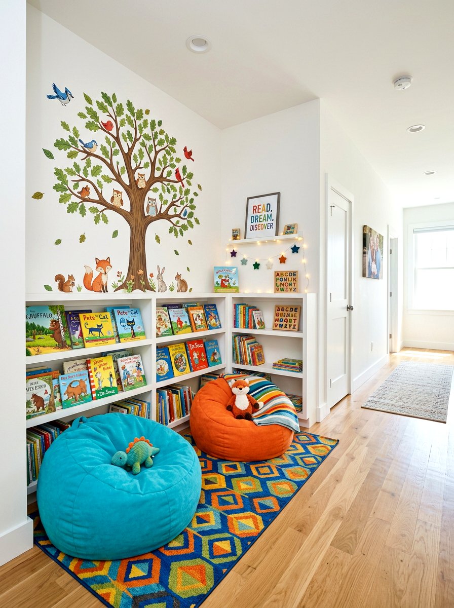 Kids Reading Nook In Hallway - 30 reading hallway ideas