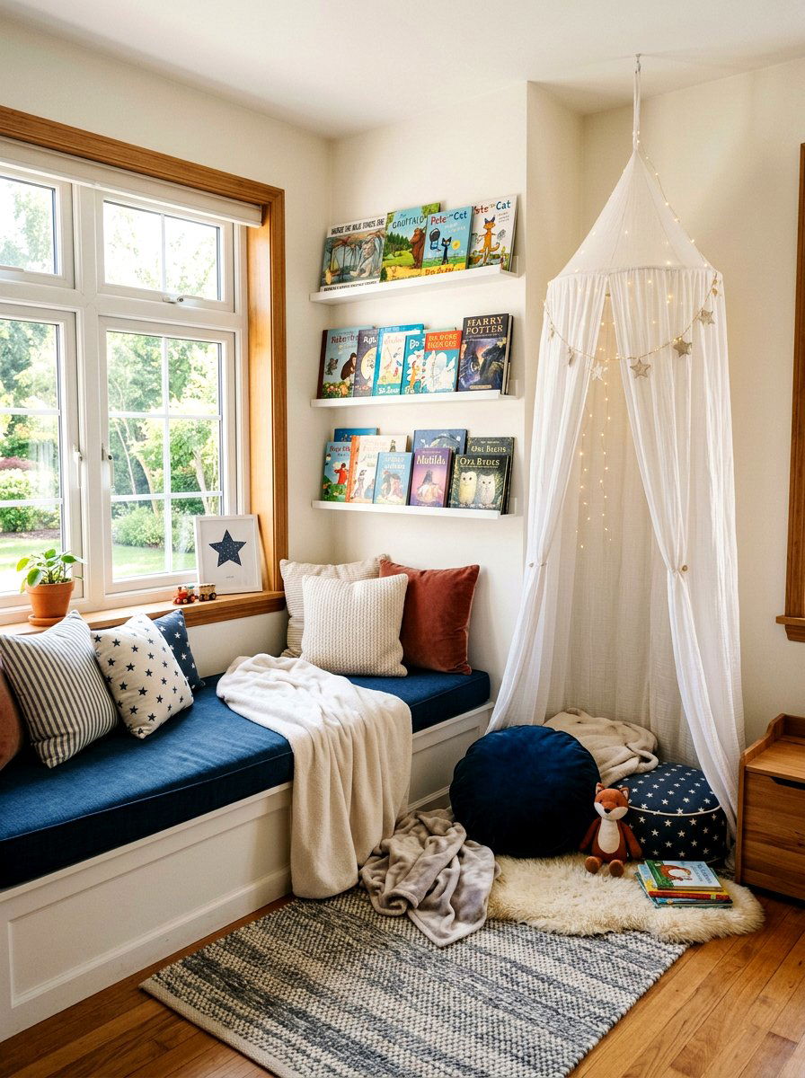 Kids Reading Nook - 30 playroom ideas