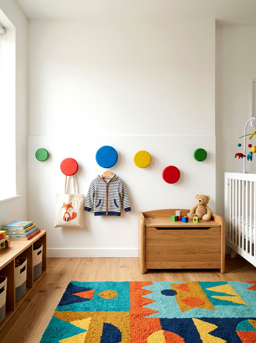 Kids Room Colorful Pegs - 30 coat rack ideas