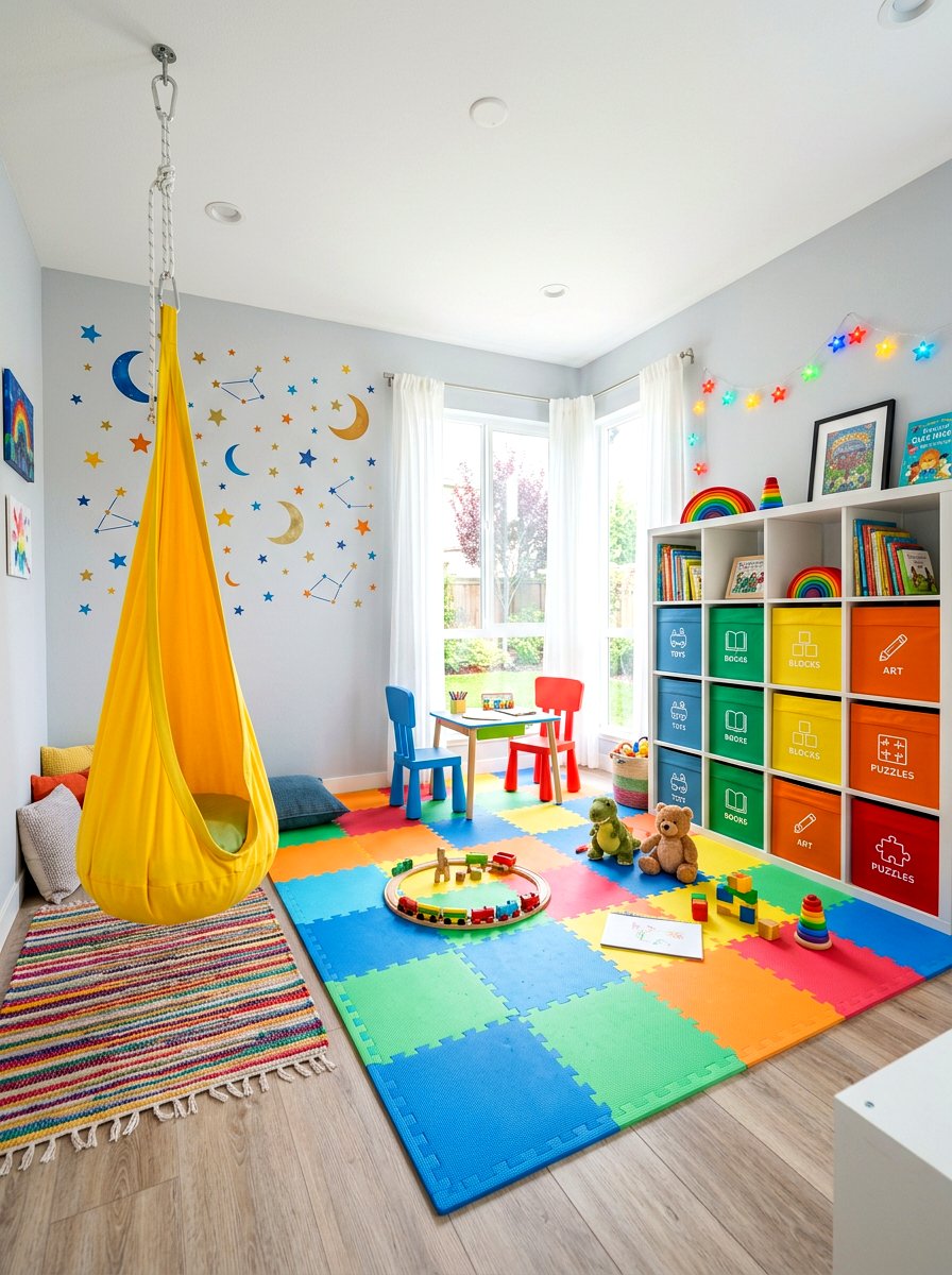 Kids Room Fabric Swing - 30 hammock chair ideas