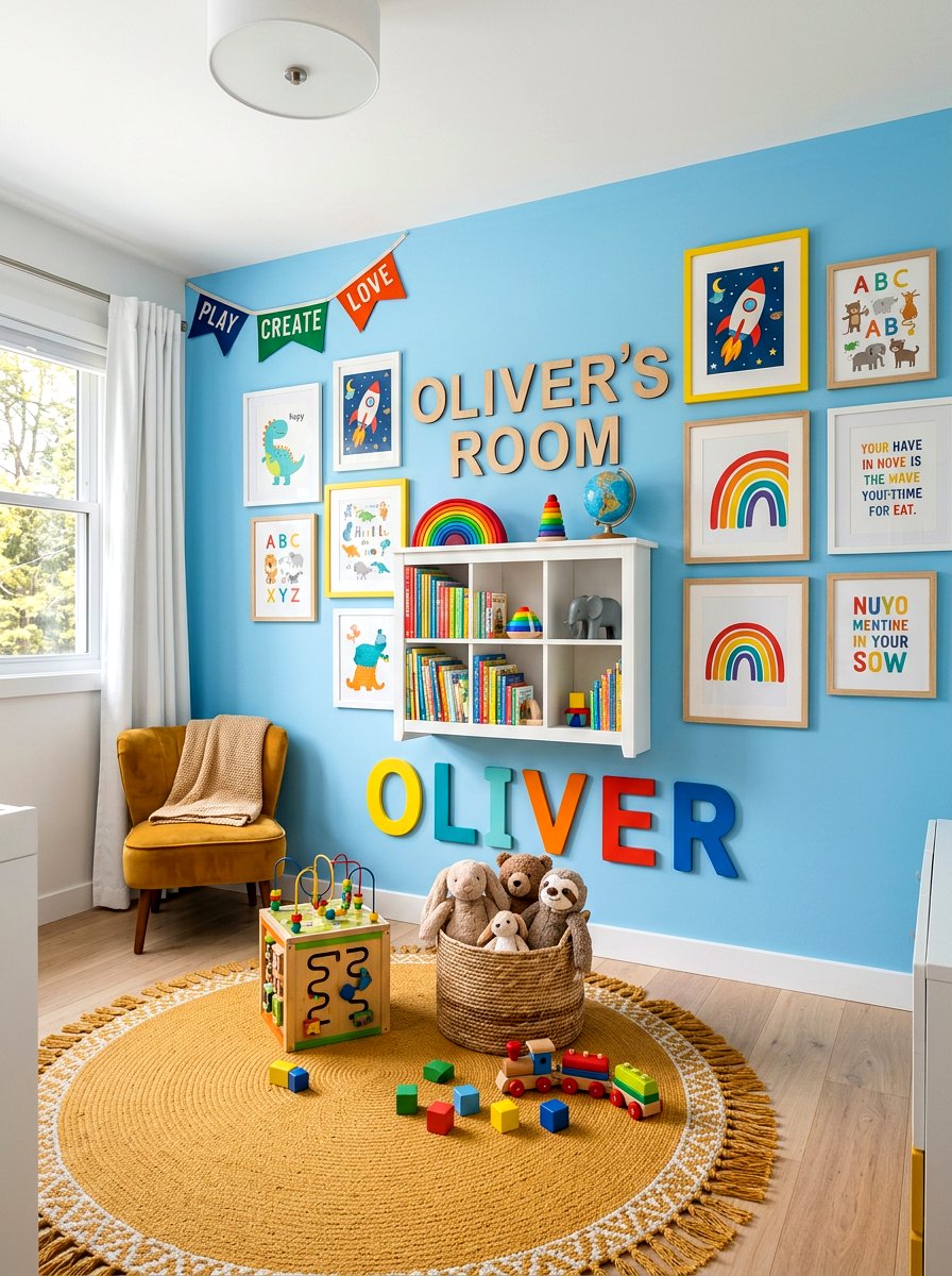 Kids Room Playful Wall - 30 mini salon wall apartment ideas