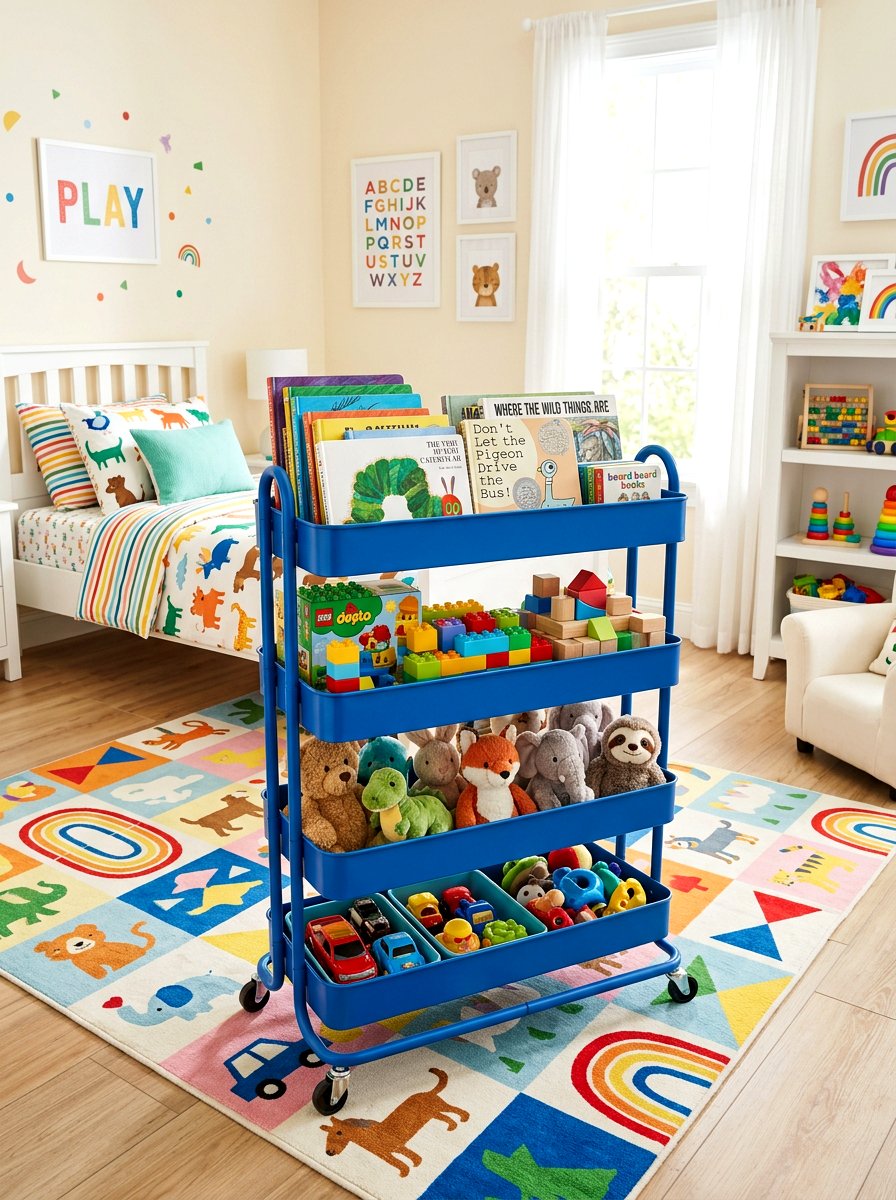 Kids Toy Storage Cart - 30 bedside cart storage ideas