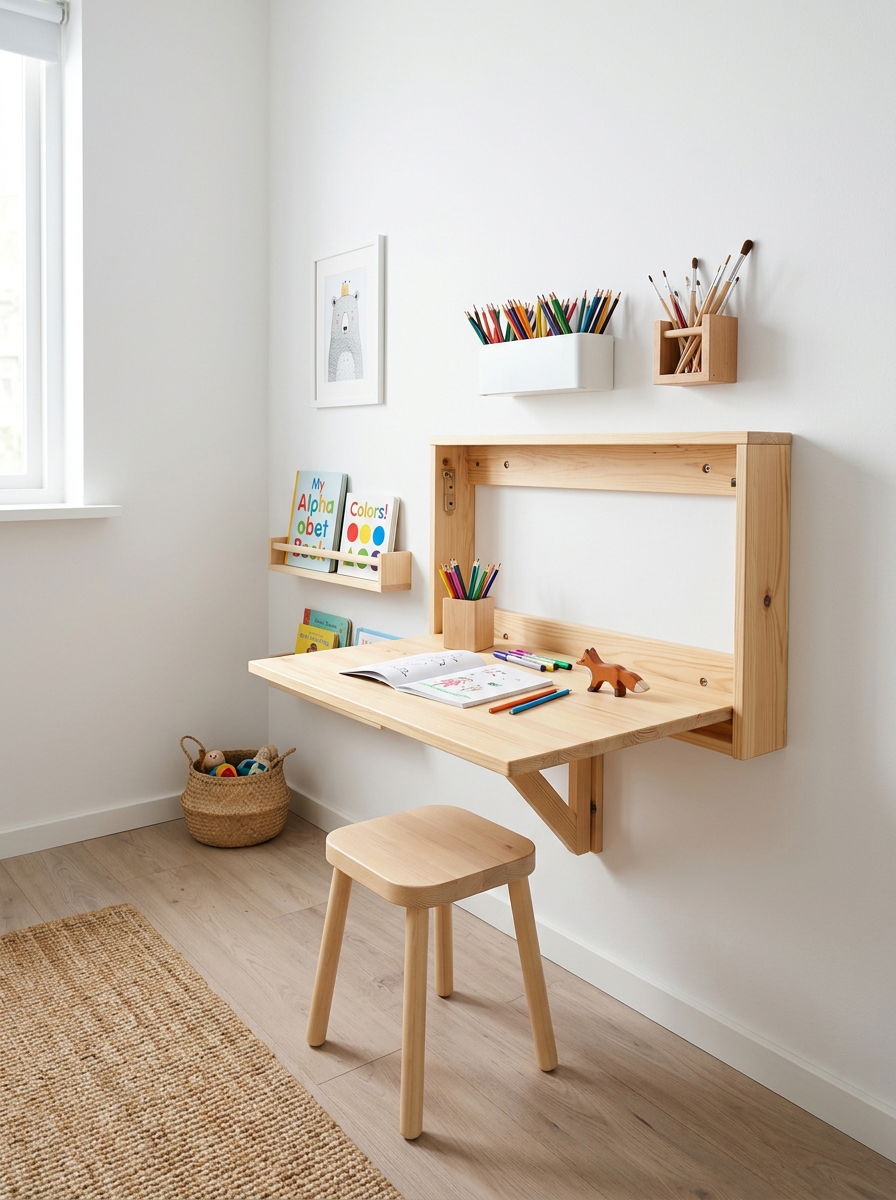 Kids Wall Mounted Desk - 30 homework studio kids ideas