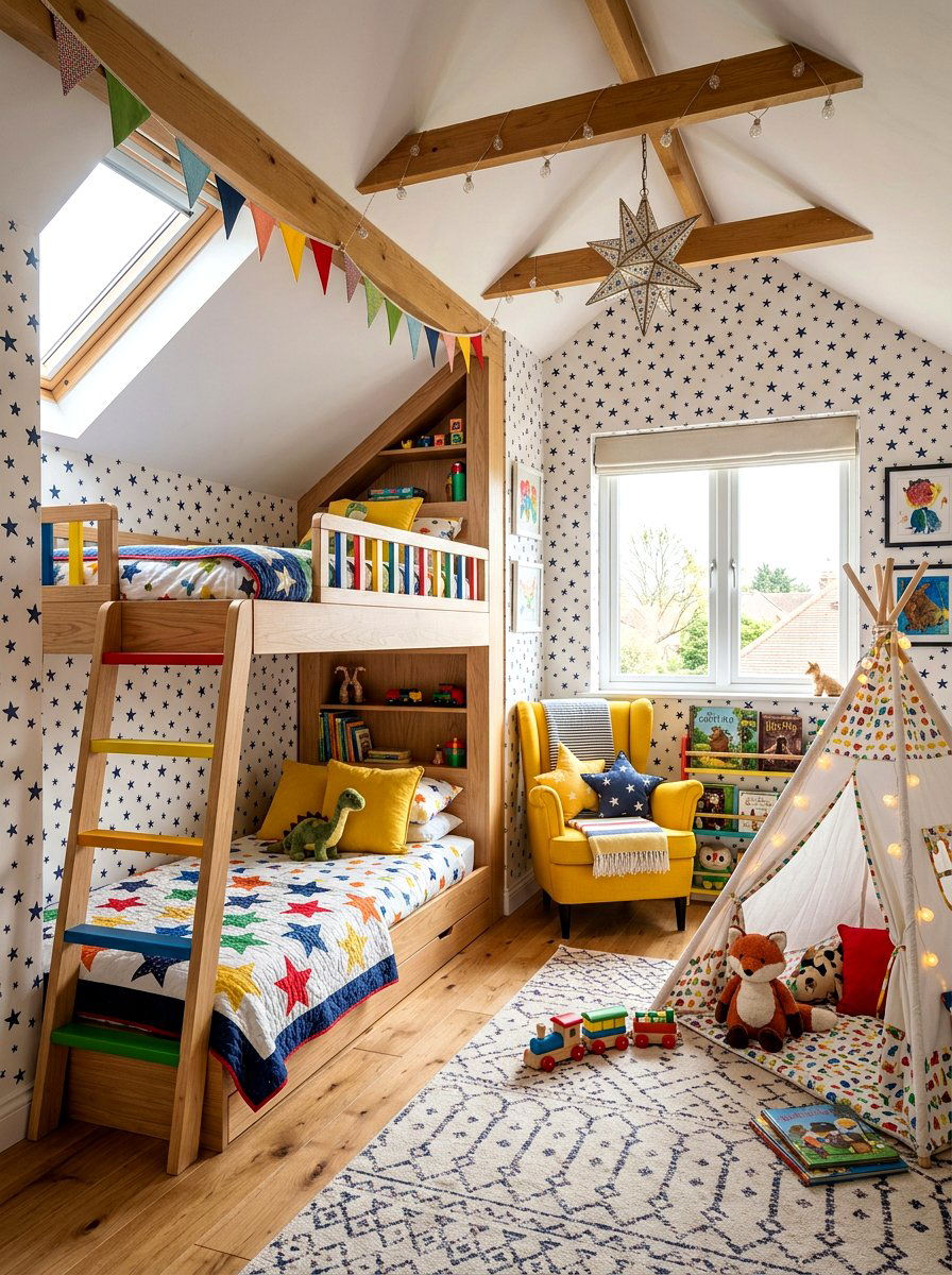 Kids attic guest room - 30 attic guest room ideas