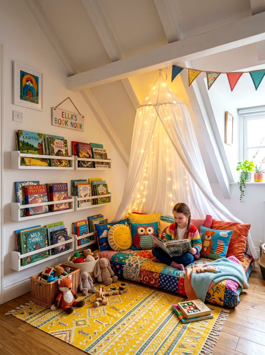 Kids attic reading nook - 30 attic reading room ideas