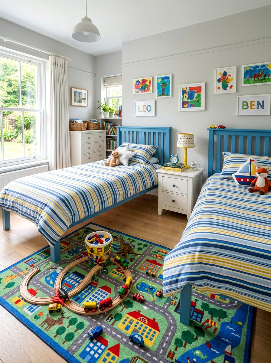 Kids bedroom twin bed arrangement - 30 furniture arrangement ideas