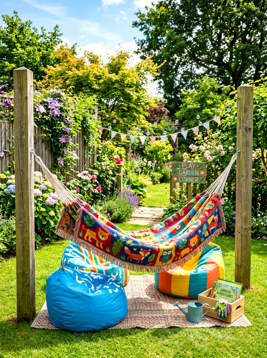 Kids garden hammock corner - 30 hammock garden corner ideas