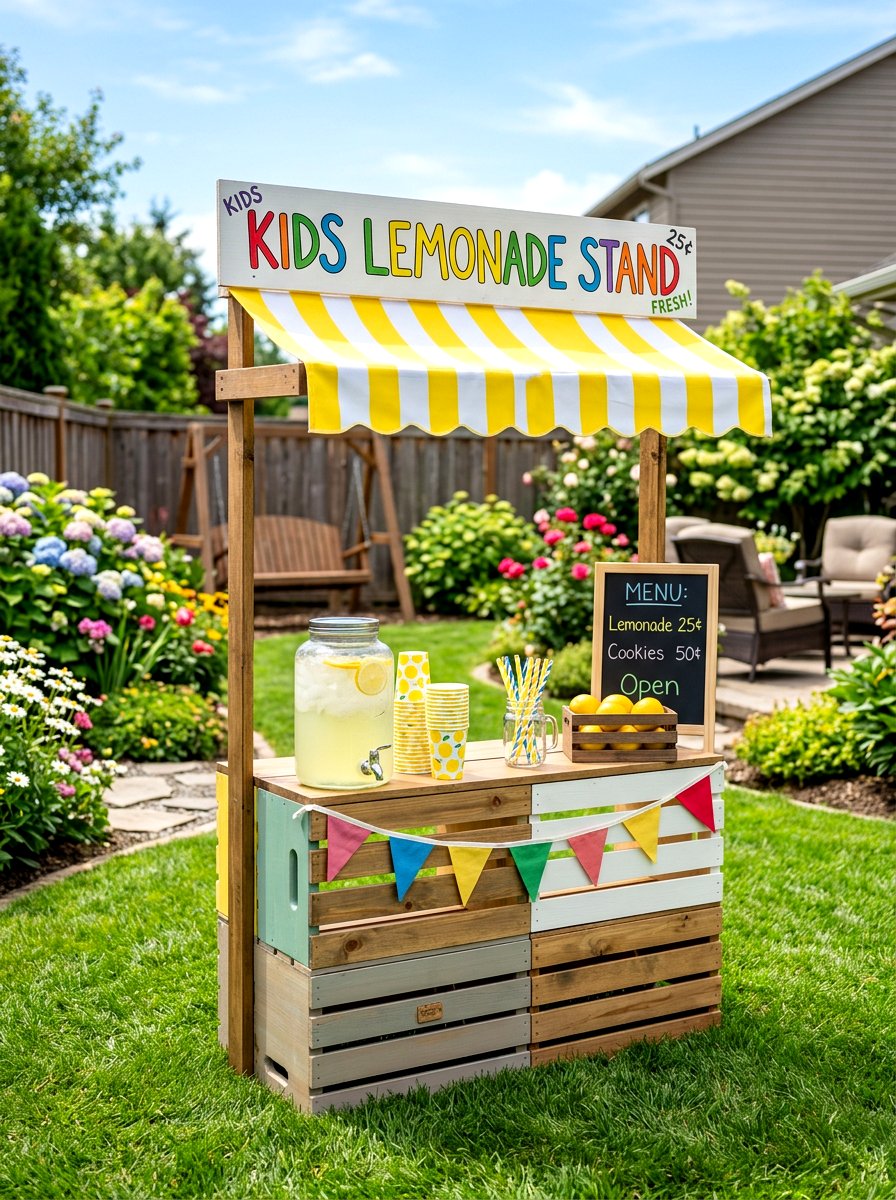 Kids lemonade stand play area - 30 lemonade patio party ideas