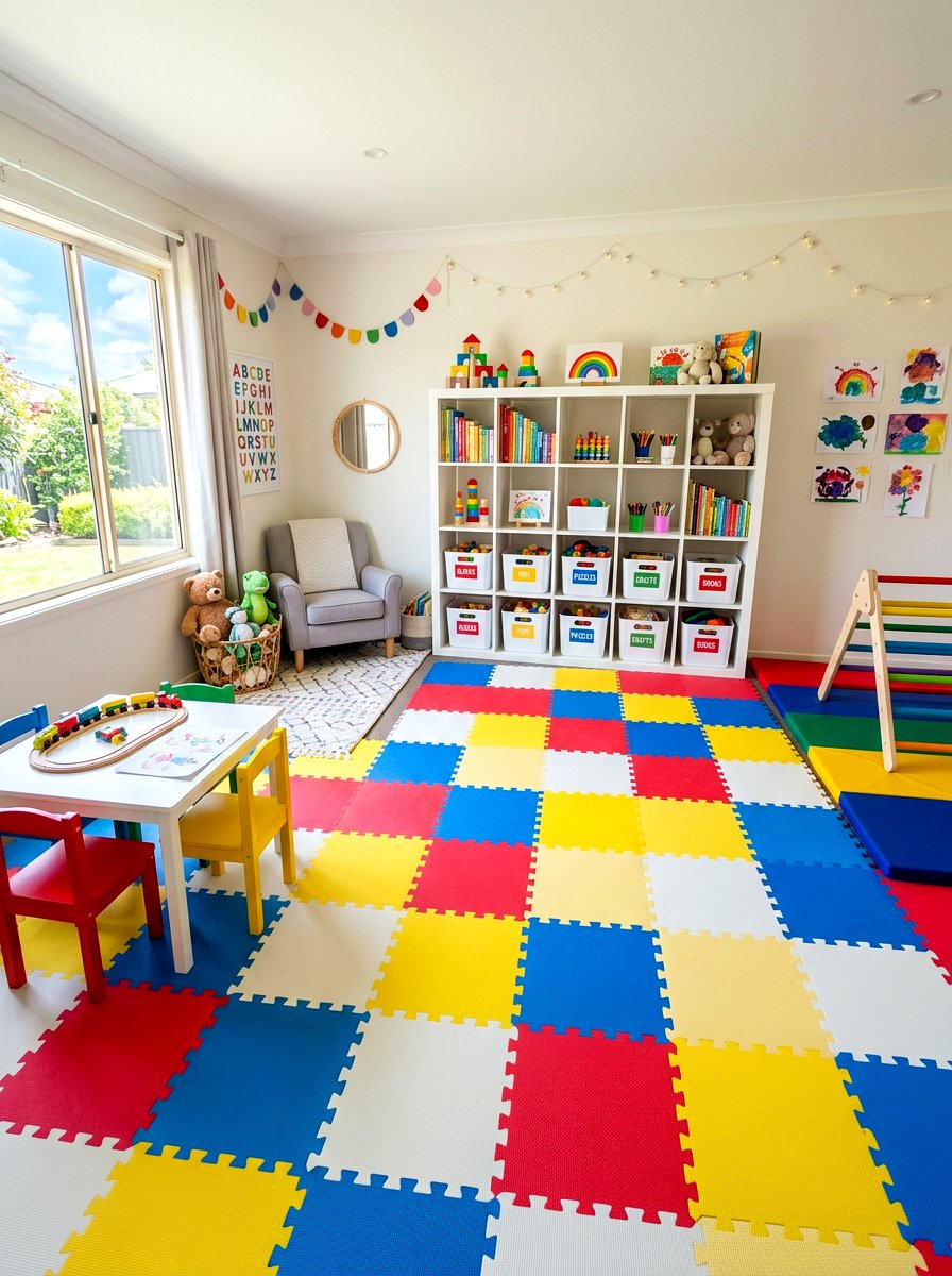 Kids playroom checkerboard floor - 30 checkerboard decor ideas