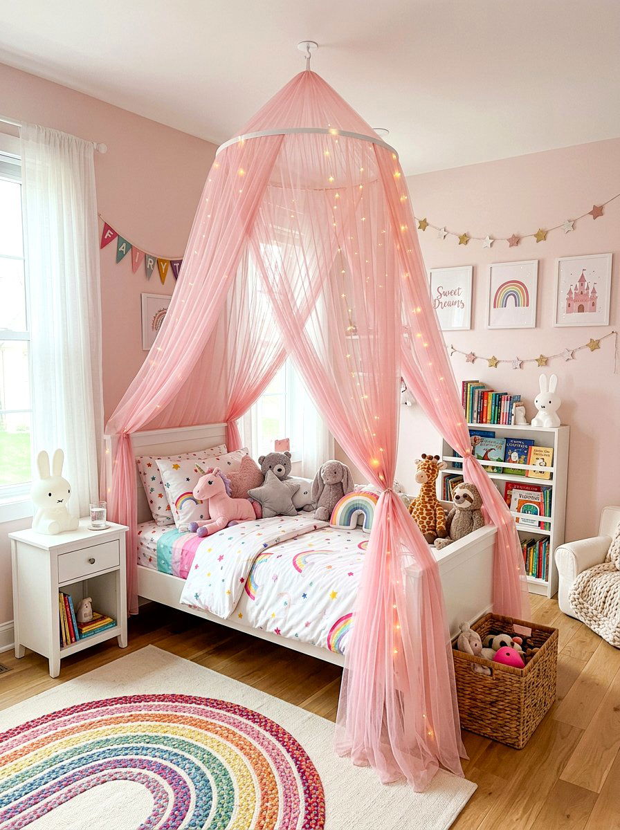 Kids room canopy bed - 30 draped canopy bed ideas
