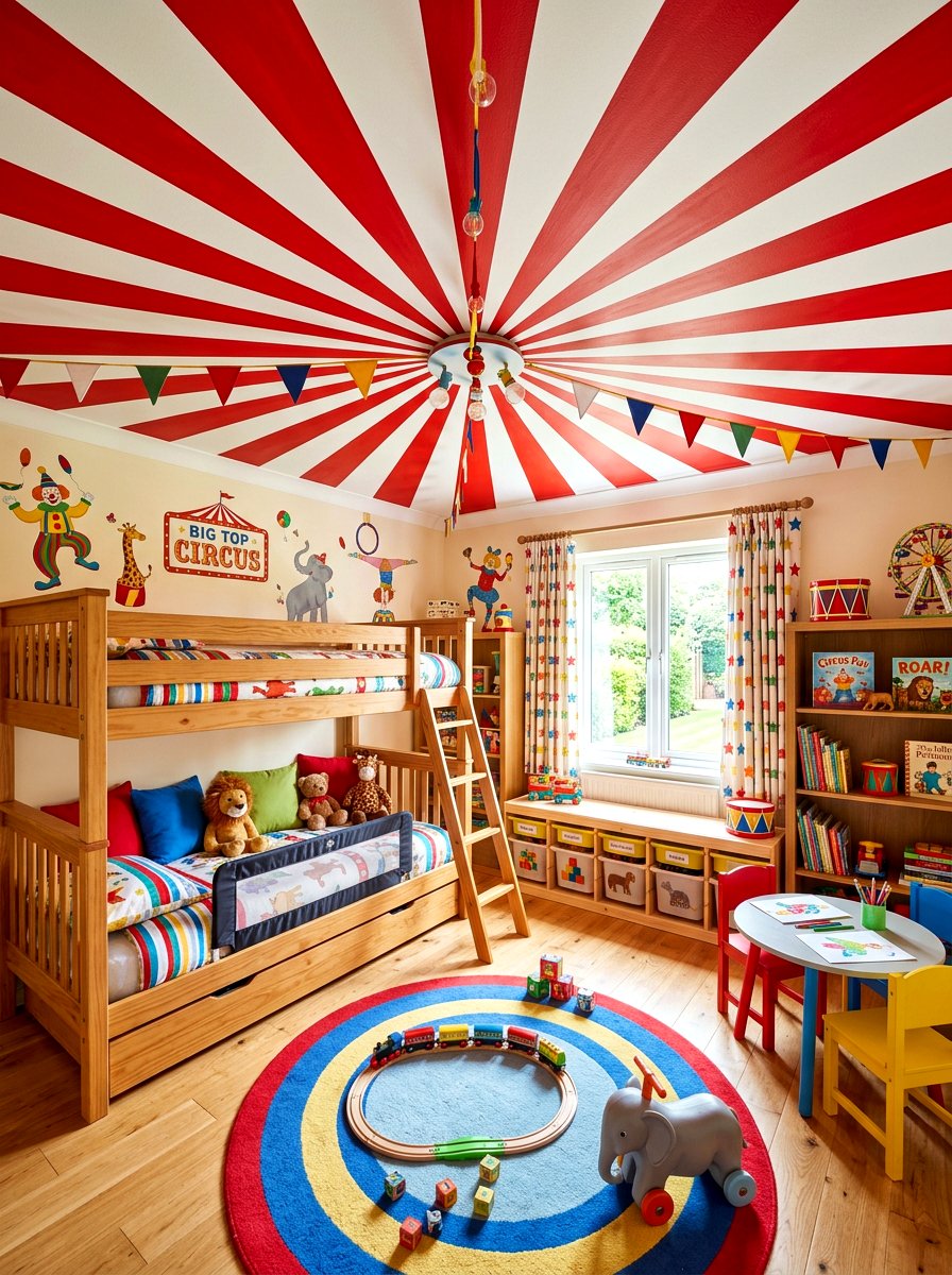 Kids room striped ceiling - 30 striped ceiling ideas