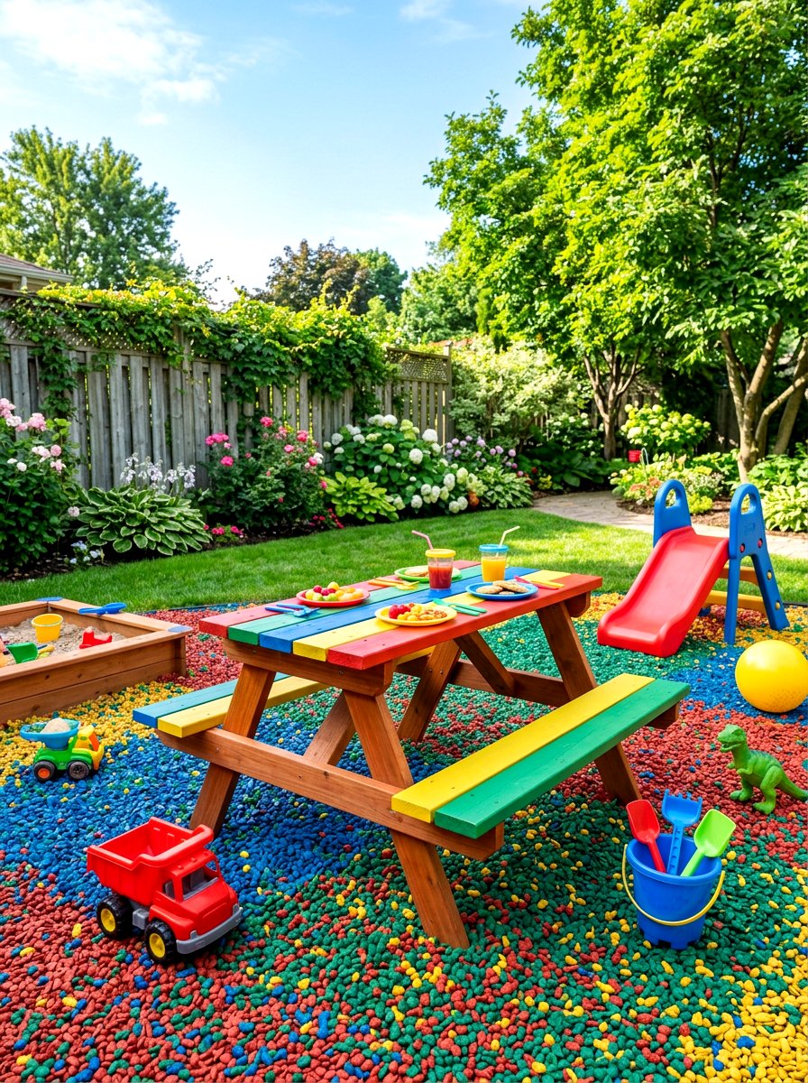 Kids size picnic table - 30 backyard picnic table ideas
