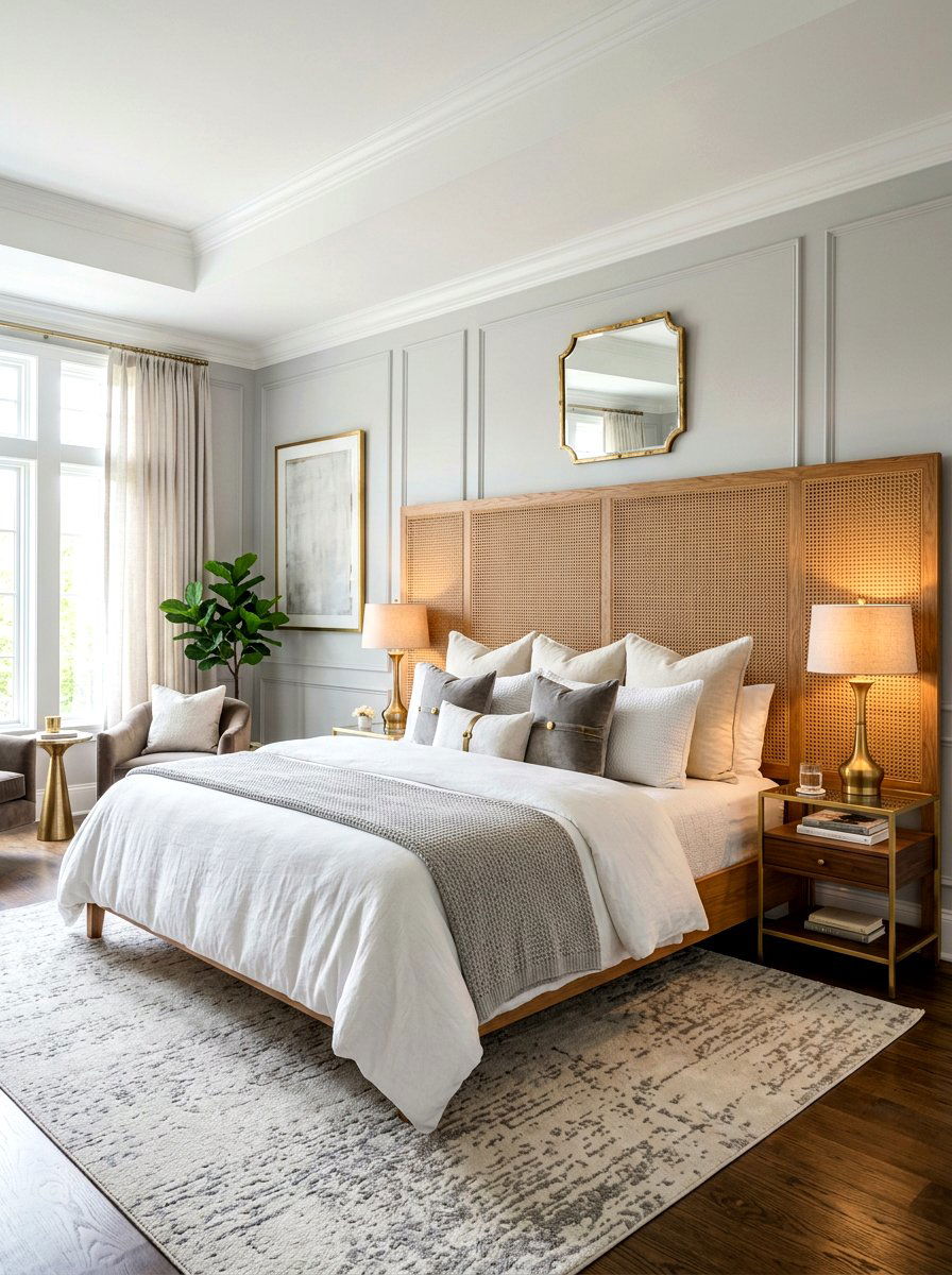 King cane headboard - 30 cane headboard ideas