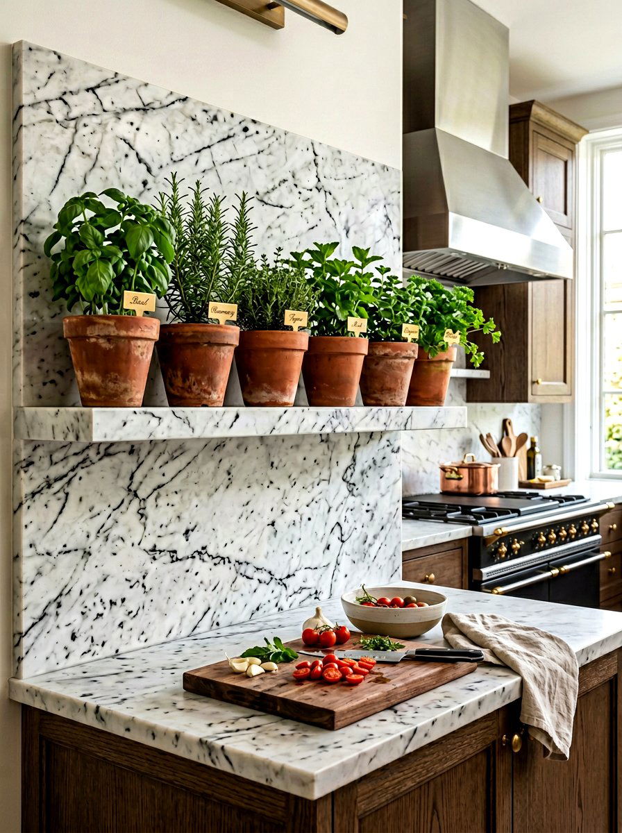 Kitchen Backsplash Ledge - 30 kitchen plant shelf ideas