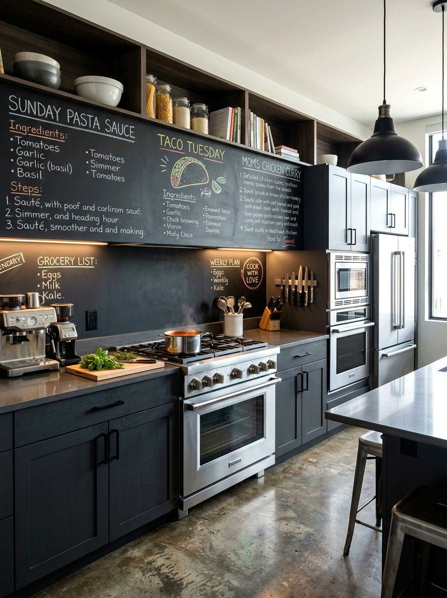 Kitchen Backsplash Surface - 30 chalkboard wall ideas