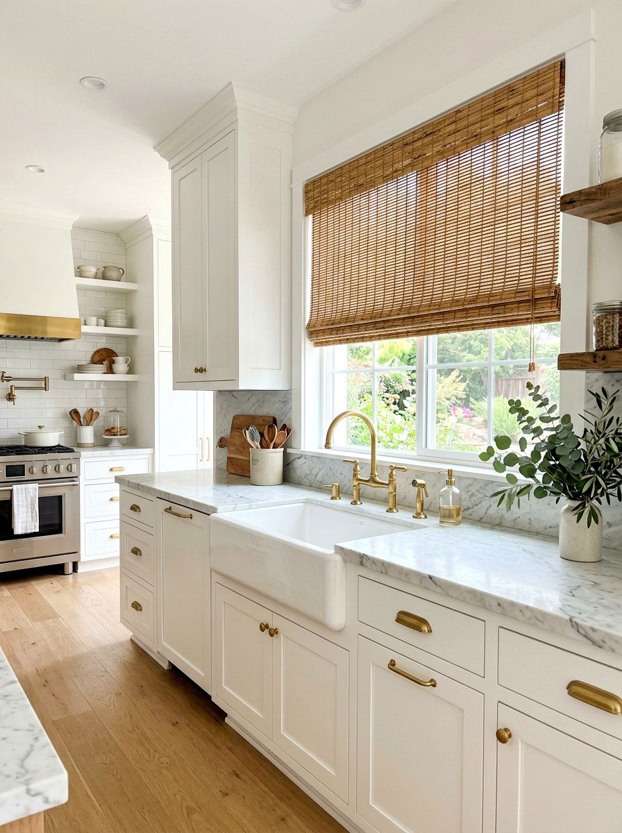 Kitchen Bamboo Roller Shade - 30 bamboo shade ideas