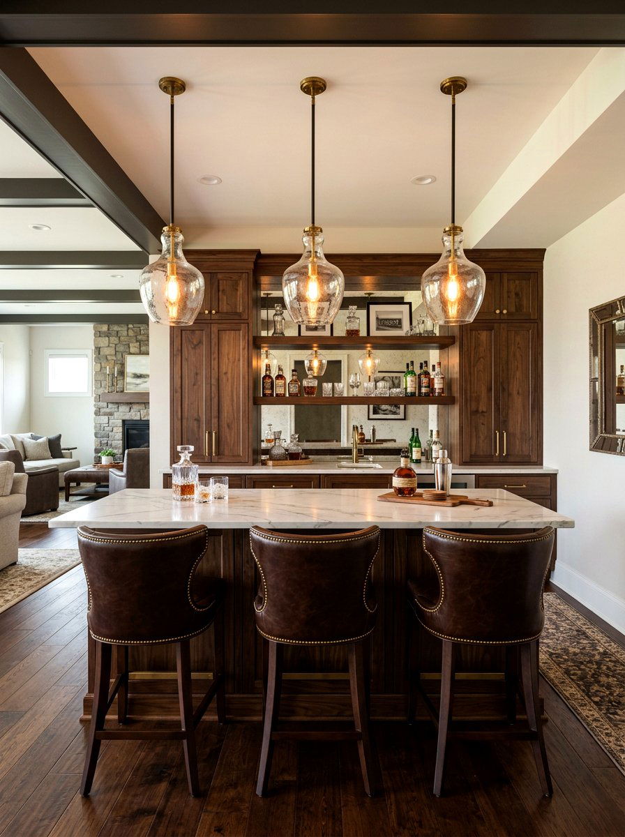 Kitchen Bar Pendant - 30 dark basement lighting ideas