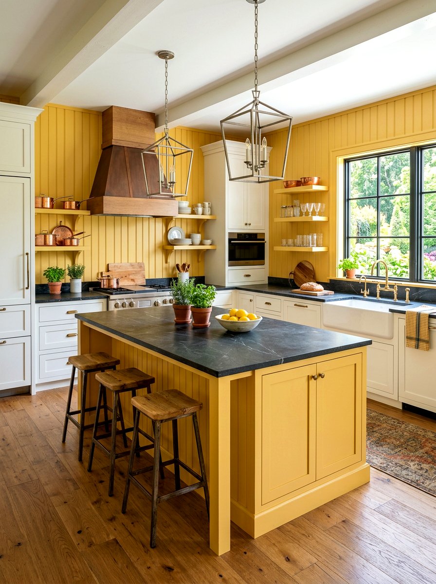 Kitchen Beadboard Paneling - 30 butter yellow kitchen ideas