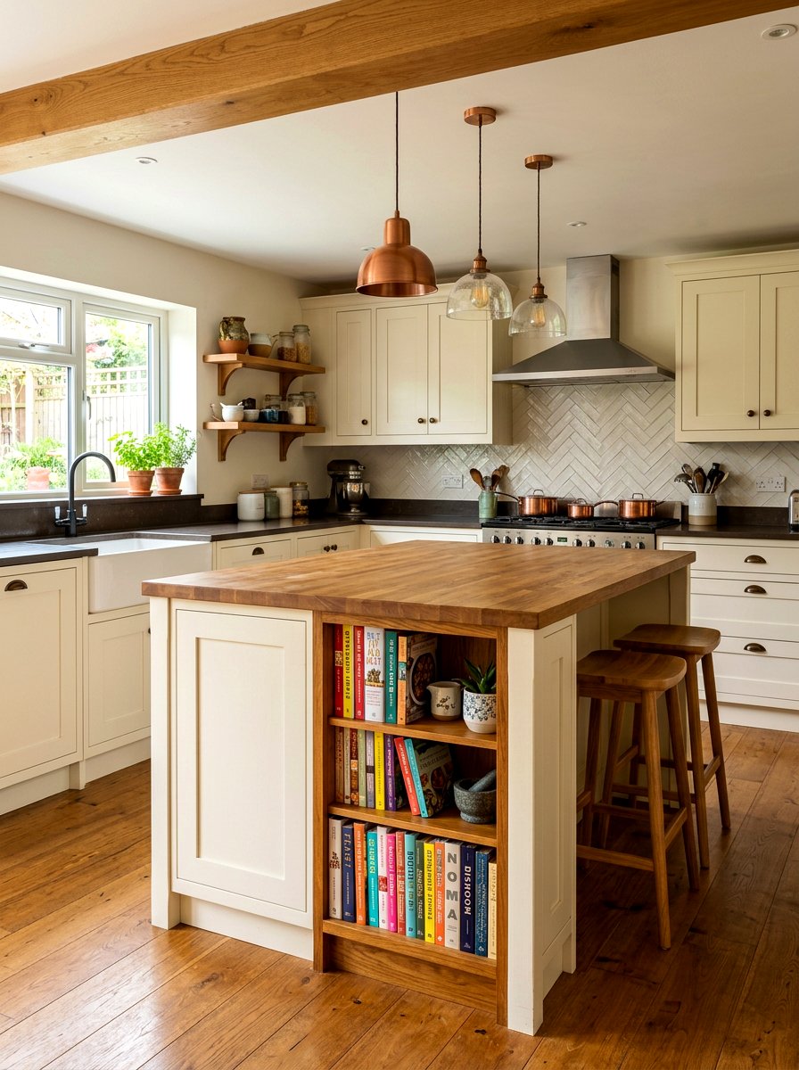 Kitchen Bookshelf Nook - 30 cozy kitchen ideas