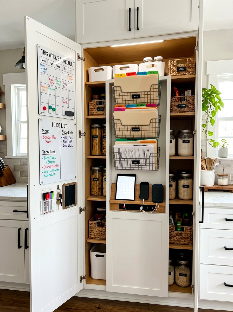 Kitchen Cabinet Command Center - 30 family command center ideas
