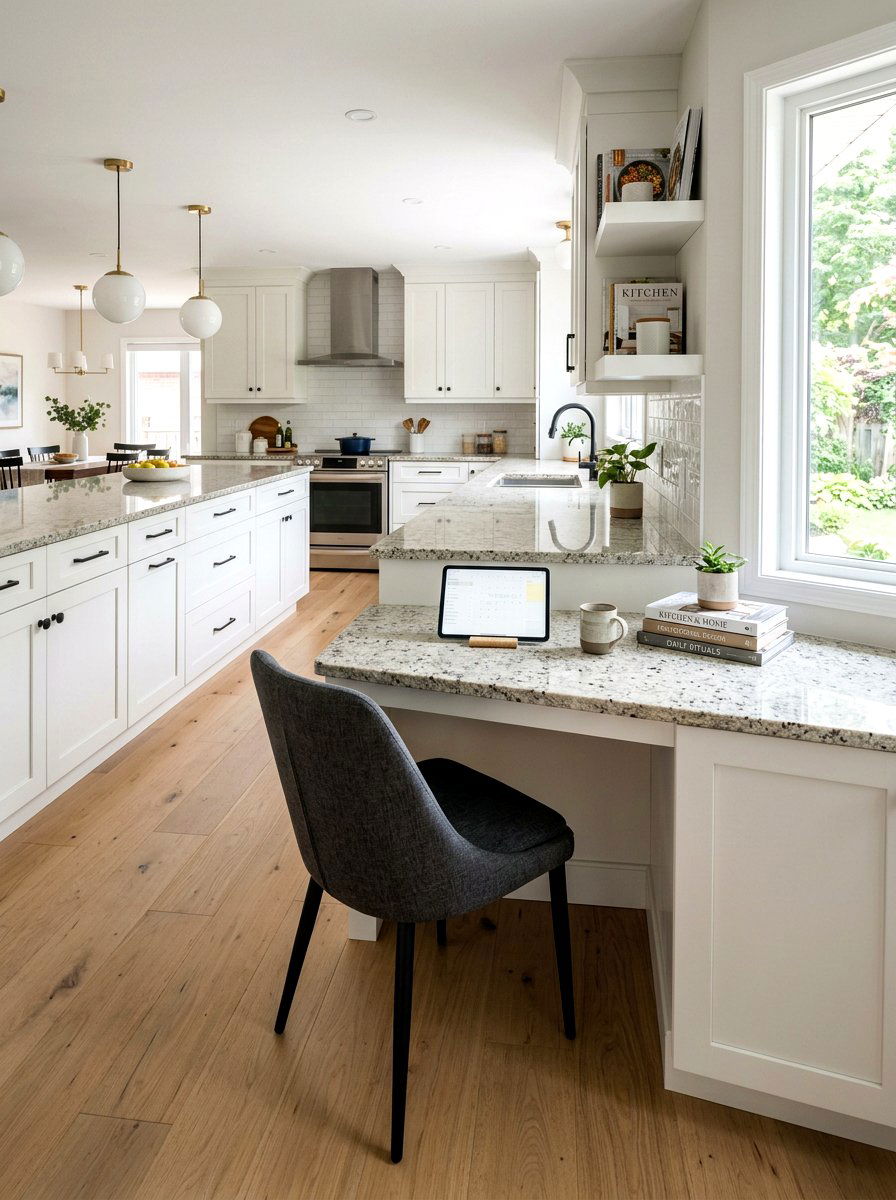 Kitchen Cabinet Desk Extension - 30 homework station kitchen ideas