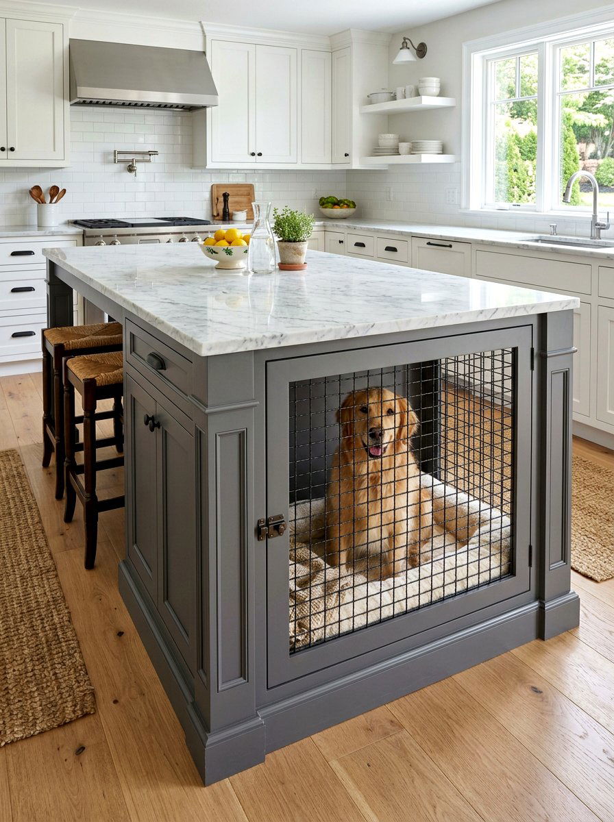 Kitchen Cabinet Dog Crate - 30 aesthetic pet station kitchen ideas