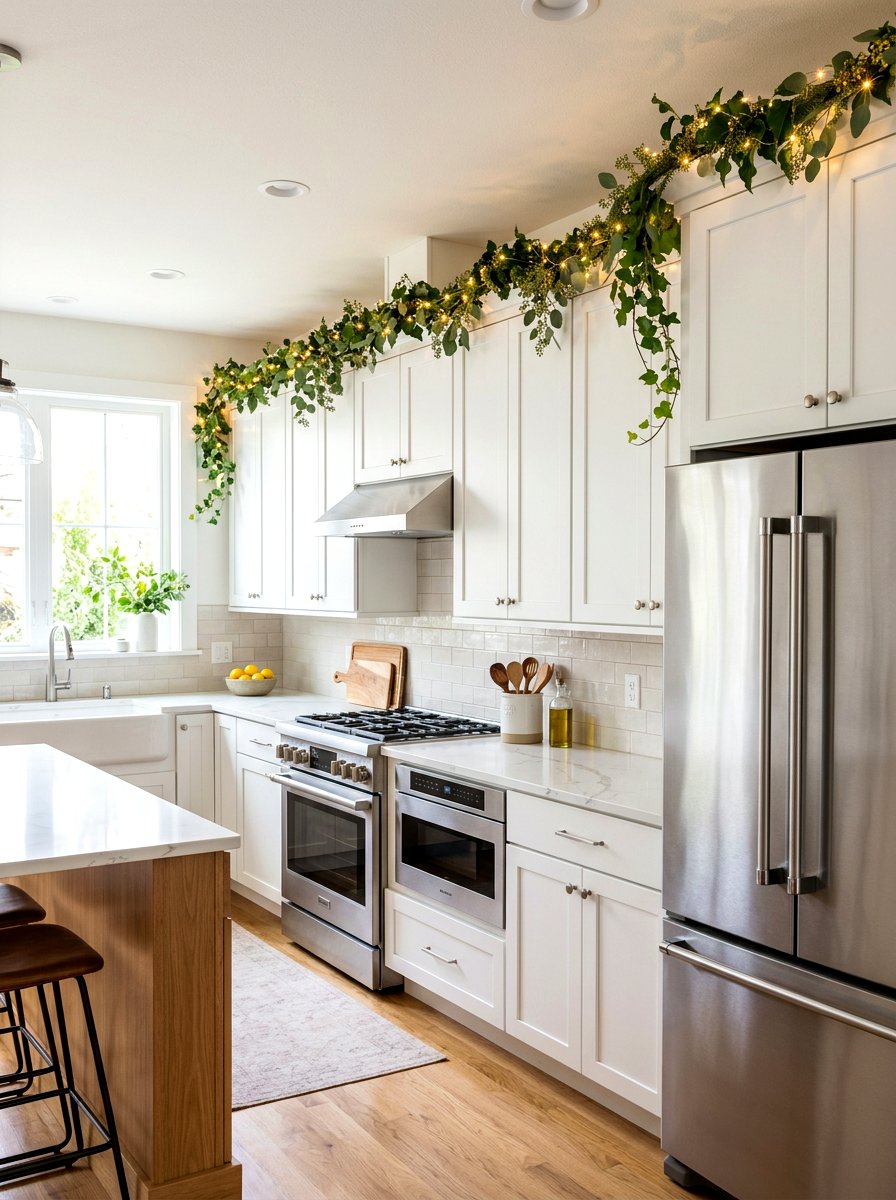Kitchen Cabinet Garland - 30 garland styling ideas
