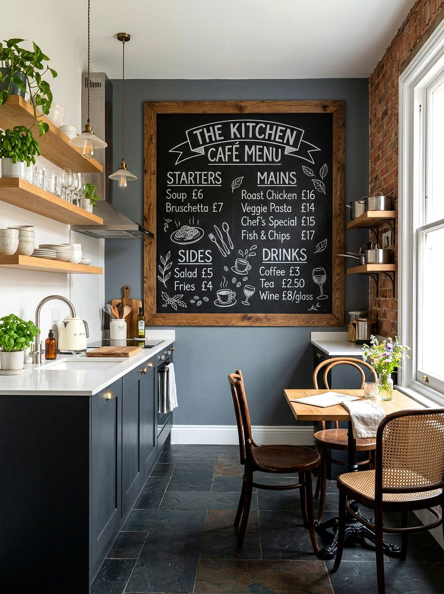 Kitchen Chalkboard Menu Wall - 30 Paris cafe kitchen ideas