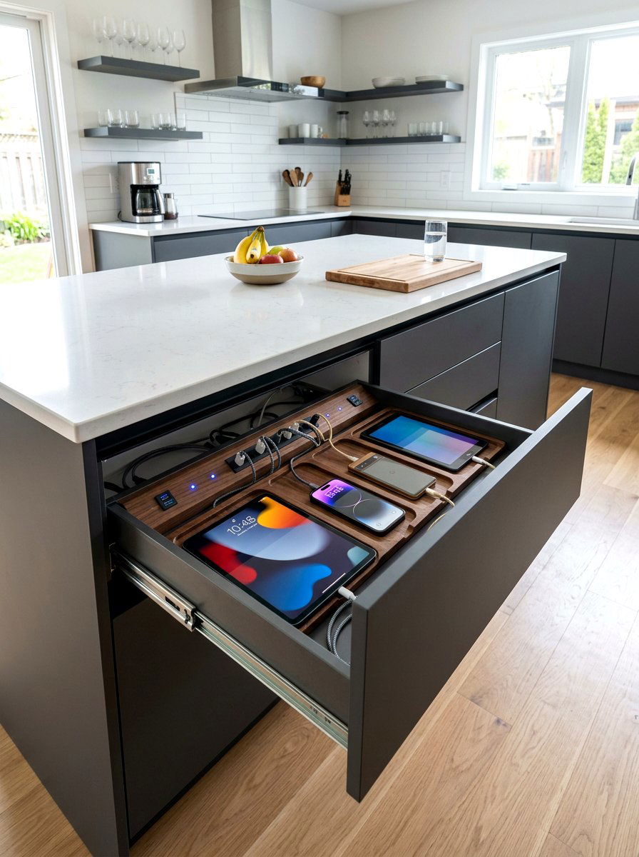 Kitchen Charging Station Drawer - 30 organizing kitchen drawers ideas