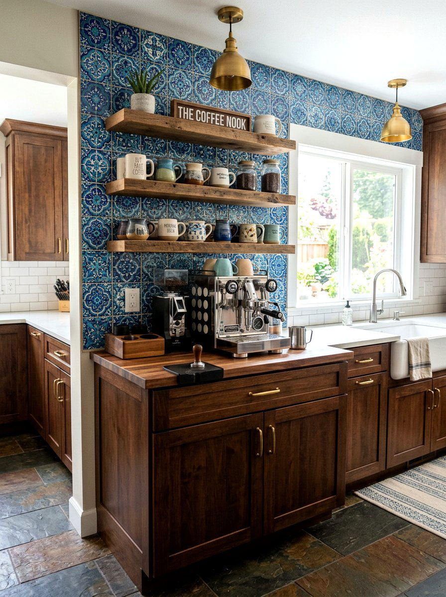 Kitchen Coffee Bar - 30 farmhouse kitchen ideas