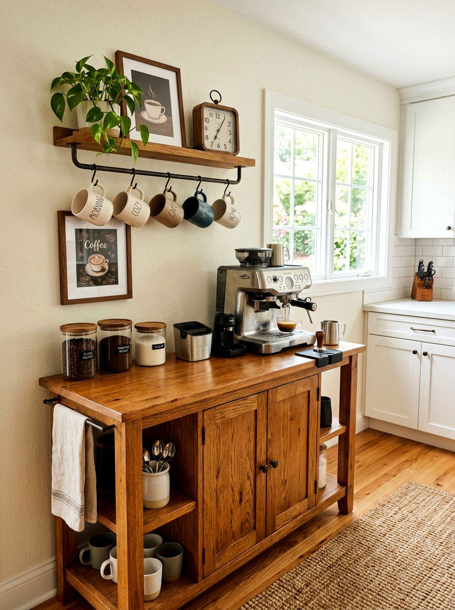 Kitchen Coffee Station - 30 cozy kitchen ideas