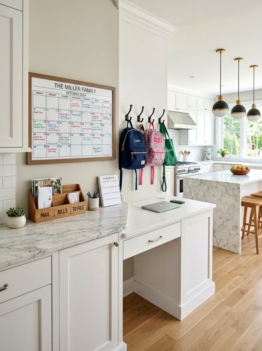 Kitchen Command Center - 30 backpack drop zone ideas