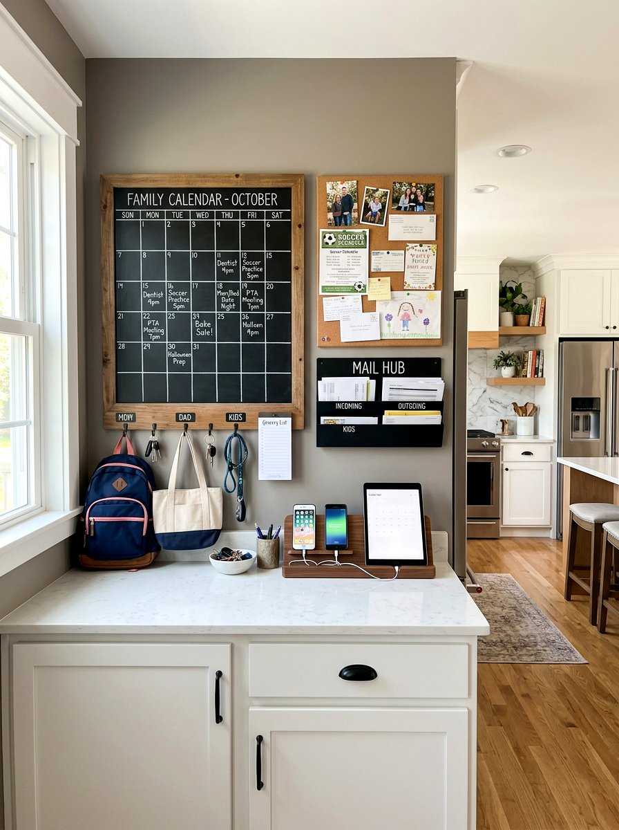 Kitchen Command Center - 30 small utility nook ideas