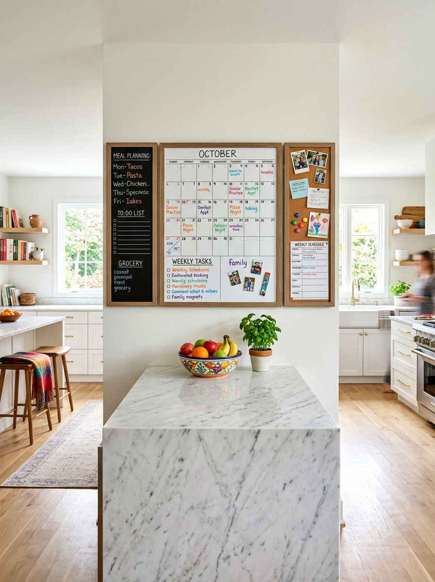 Kitchen Command Center - 30 family calendar wall ideas