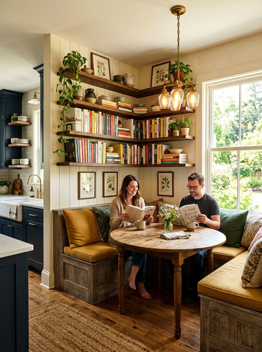 Kitchen Corner Nook - 30 physical cookbook kitchen ideas