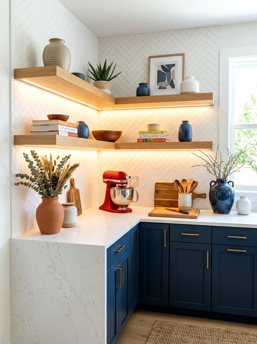Kitchen Corner Shelves - 30 kitchen shelfie ideas