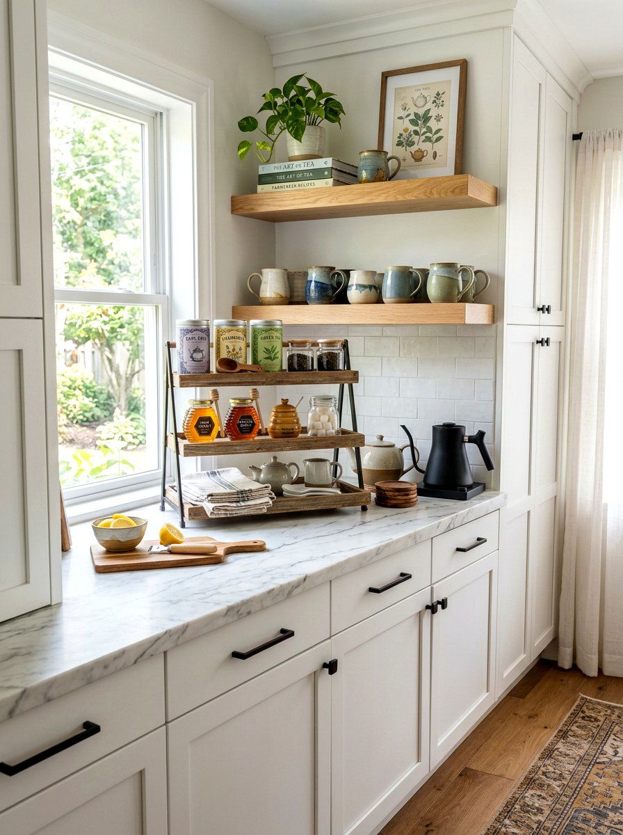Kitchen Corner Tea Station - 30 tea nook ideas