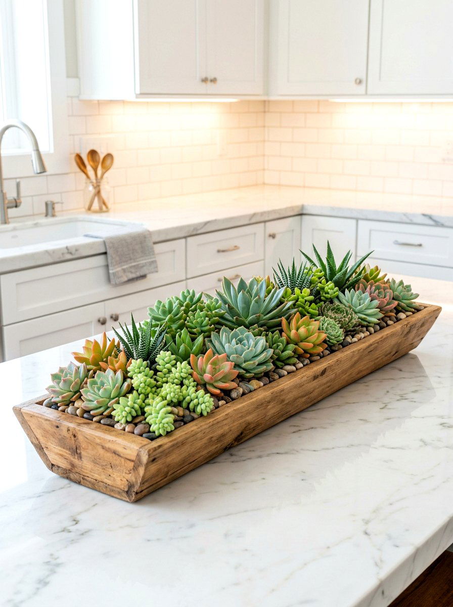 Kitchen Counter Succulent Herb Style - 30 indoor succulent garden ideas