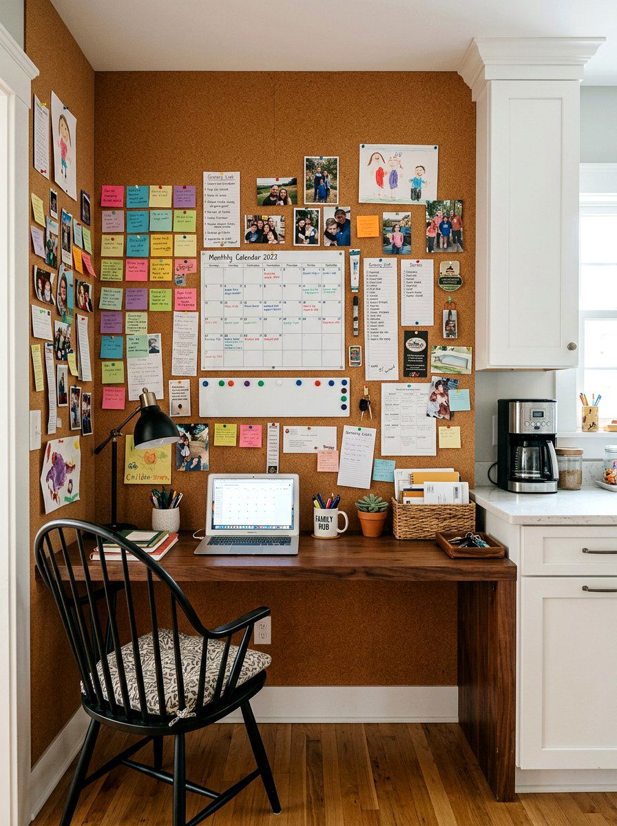 Kitchen Desk With Cork Board - 30 kitchen desk nook ideas
