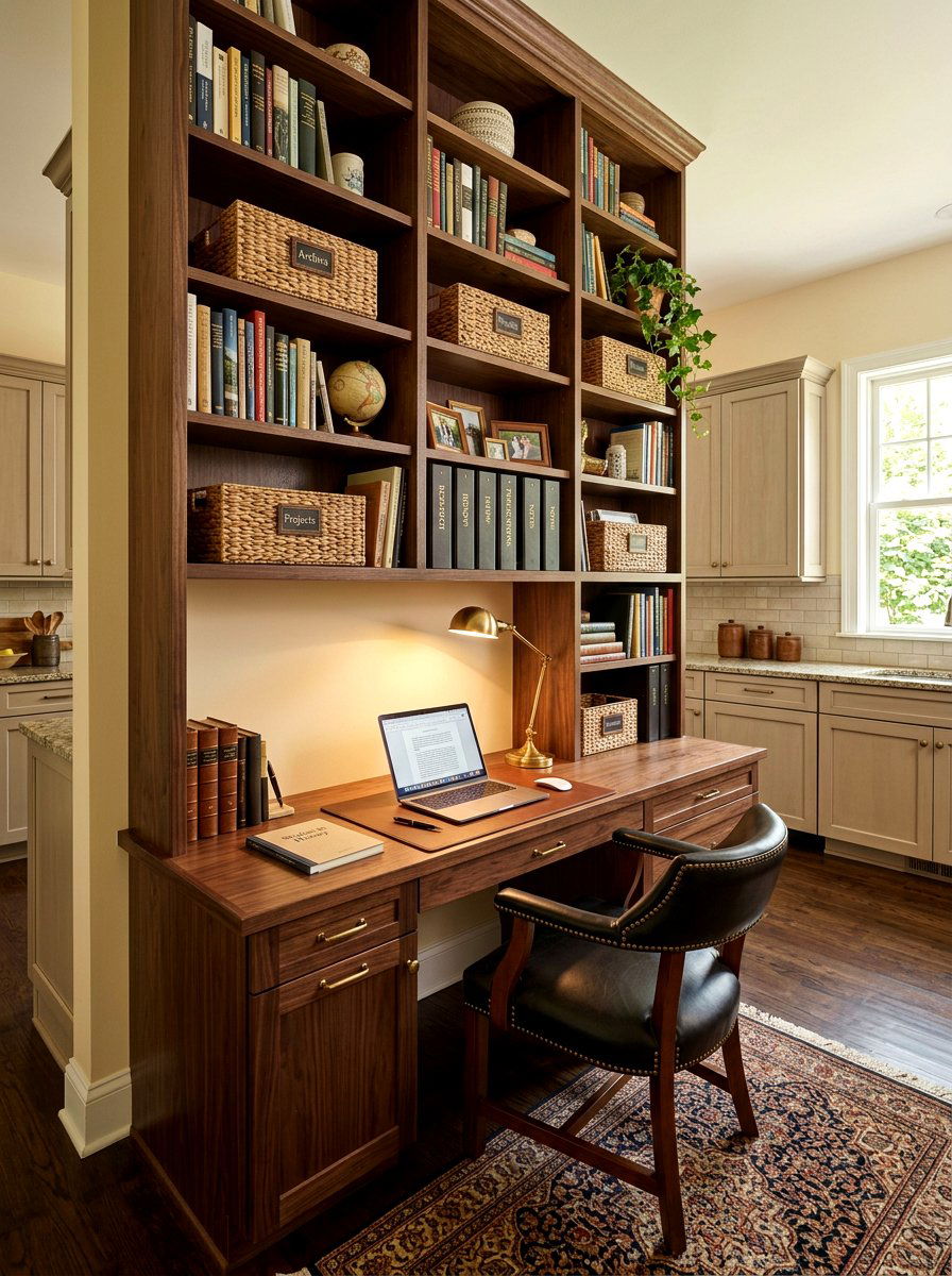 Kitchen Desk With Shelving - 30 homework station kitchen ideas