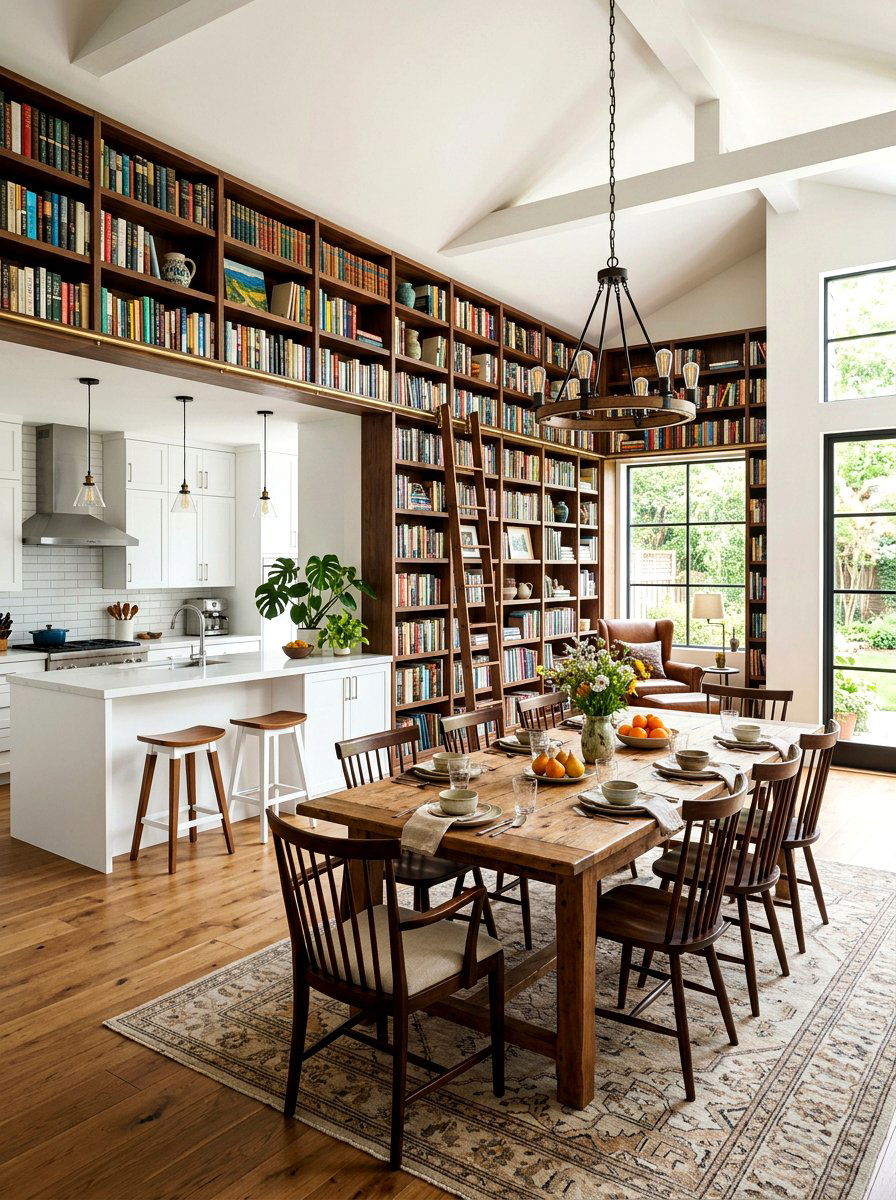 Kitchen Dining Room Library Combo - 30 library kitchen ideas