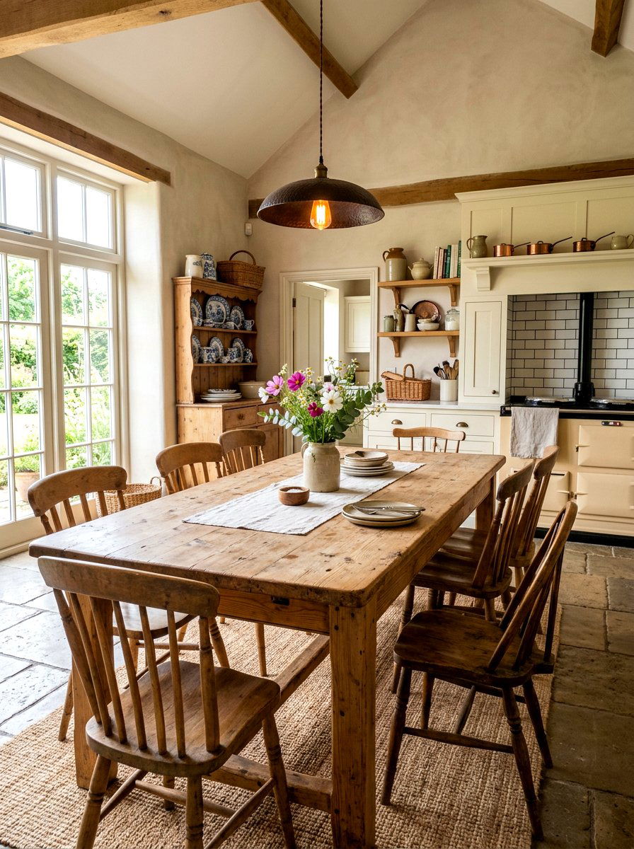 Kitchen Farmhouse Table - 30 cozy kitchen ideas