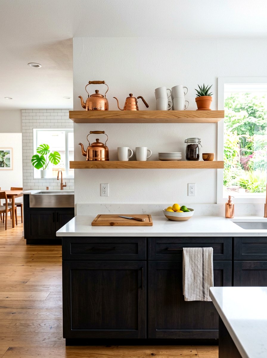 Kitchen Floating Shelf - 30 cozy kitchen ideas
