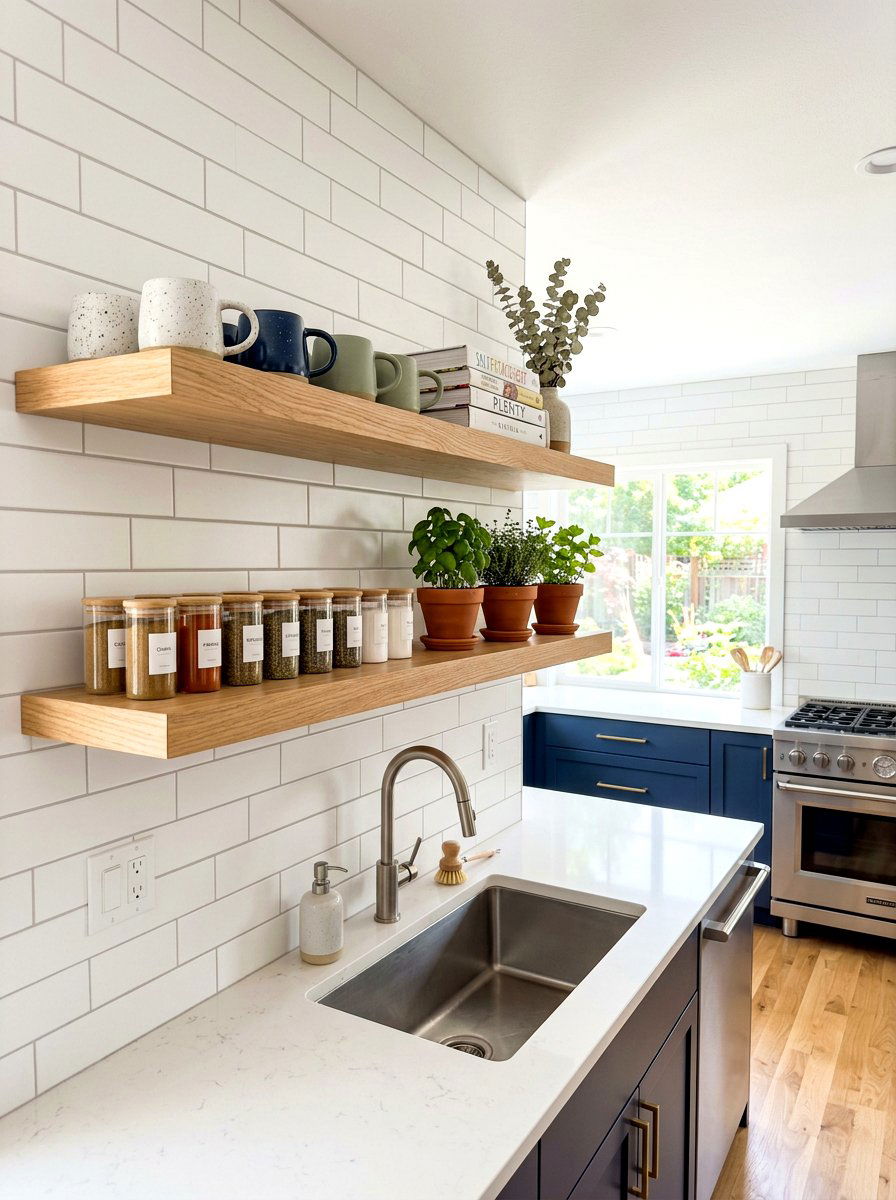 Kitchen Floating Shelves - 30 floating shelf ideas